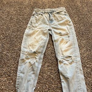 American Eagle Outfitters Blue Boyfriend Jeans Distressed Style